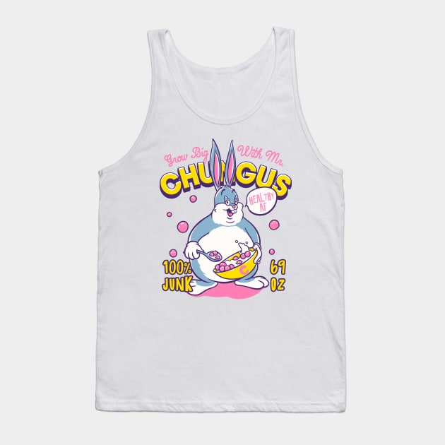 Big Chungus Cereal - Grow Big With Mr. Chungus | meme Tank Top by anycolordesigns